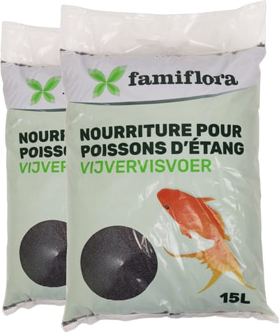 Famiflora steurvoer 3mm 2x 15L - Zinkende korrels zodat zelfs bodemvissen eenvoudig kunnen eten - Hoog eiwit- en vetgehalte ondersteunt gezonde groei en energie