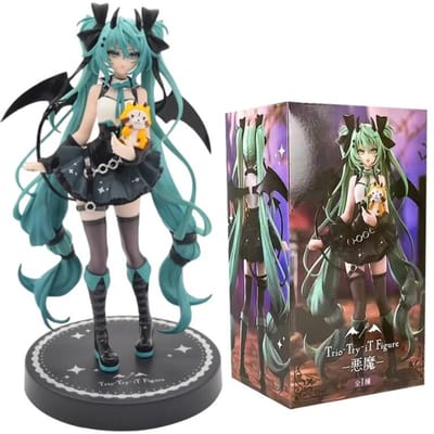 Kleine Duivel Hatsune Miku Duistere Engel Wasbeer Anime Model PVC Bureau Figuur Ornament Bureau Decoratie voor Anime Liefhebbers Premium Kwaliteit