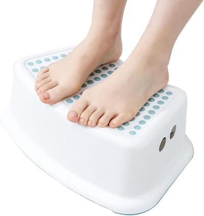 Toiletkruk - Poefkruk Hurdlekruk - Ontlasten Badkamer - Antislip Bodem C-vorm - 32 x 25 x 15 cm - Blauw