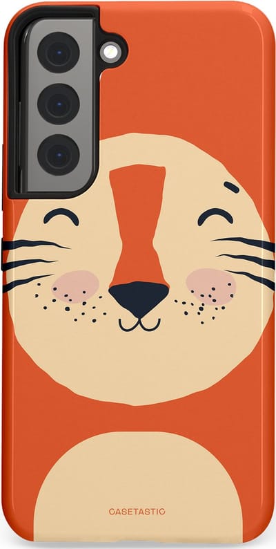 Casetastic hoesje geschikt voor Samsung Galaxy S22 - Dubbellaagse bescherming - Knuffelkopjes tijger - Fashion Case - Terracotta Zand