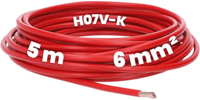 Flexibele bekabelingskabel 6 mm² rood voor elektrische systemen