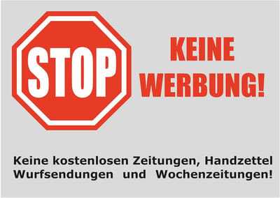 2 Weerbestendige Brievenbusplaatstickers - Geen Gratis Kranten en Reclame - 74 x 52 mm