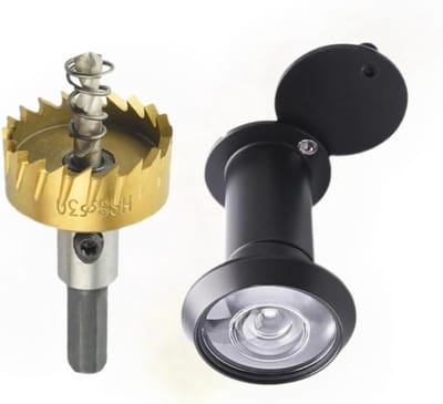 Brede Hoek Door Peephole van 220 Graden met Privacy Cover en 5/8" Boor - Veiligheid en Inbraakpreventie