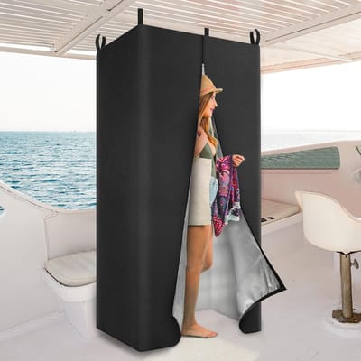 Waterdichte Ponton Tent - Privacytent voor Boten -76*68*182cm - Zware Hangende Kleedruimte - Bevestigt aan Bimini Stokken - Zwart - 1 Stuk