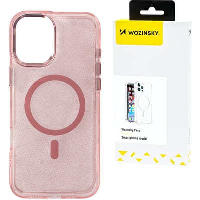 Wozinsky Glitter Case with Mag Safe for Samsung Galaxy S24 FE - Pink with Glitter
