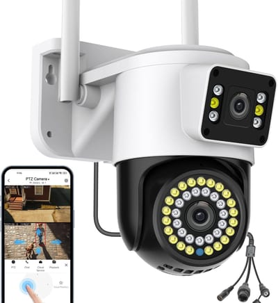 Wifi Buiten Camera - Dubbele Lens Camera - Huis Beveiliging - 360 Graden Visie