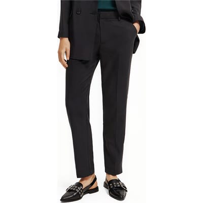 Scotch & Soda Lowry - Mid Rise Slim Leg Drapey Pants Charcoal Talla: W29L32 | Pantalones Formales Outlet | Mujer | Negro