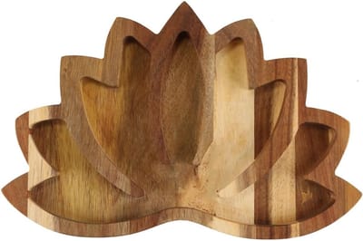 Elegante Display Tray van Hout en Steen 27x17cm voor Kristallen en Edelstenen, Ideaal voor Decoratie en Opladen
