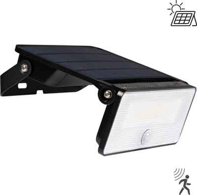 Slim Solar LED Buitenlamp 1600 lm met sensor - Bewegingssensor en nachtsensor - Draadloos - Zwart
