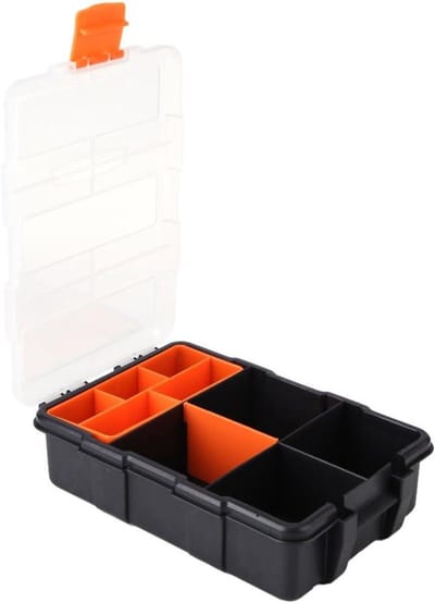 Heavy-duty opbergdoos met twee lagen voor kleine onderdelen en gereedschap