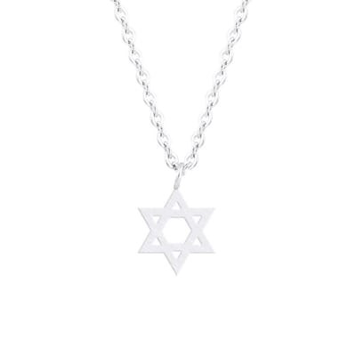 Ketting met hanger Davidster zilverkleur.