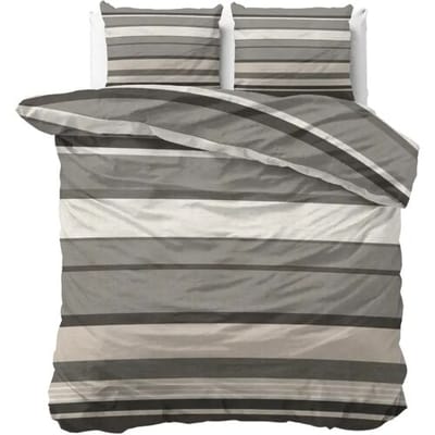 Sleeptime Dekbedovertrek Zuma Taupe - Lits-jumeaux 240 x 200/220 cm + 2 kussenslopen