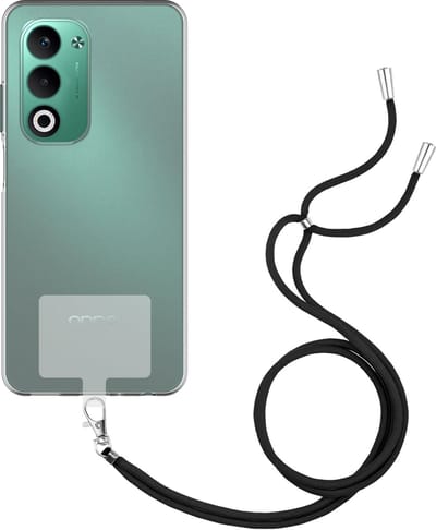 Just in Case hoesje met koord geschikt voor Oppo A5 (5G) Hoesje met Koord - Flexibele Case - Transparant
