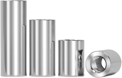 Set van 20 cilindrische koppelmoeren M5 × 8 × 6 mm, roestvrijstalen moeren voor mechanische verbindingen en houders