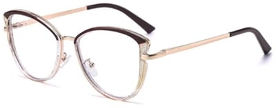 Kattenoog Bril met Blauwlichtfilter en Metalen Frame voor Dames - Anti-Vermoeidheid Computerbril