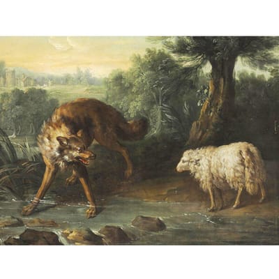 Peinture diamant Animal loup mouton, perceuse ronde complète, diamant brodé, images d'animaux, strass 20X30CM