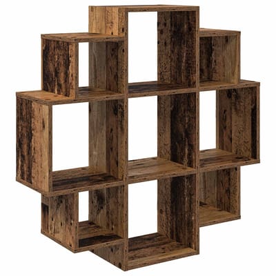 vidaXL - Wandplank - Oud - hout - 90 - x - 25 - x - 90 - cm - Bewerkt - hout