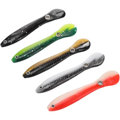 5 Pcs Leurres de Pêche Loche 10cm Haute Simulation Yeux 3D Souple Flexible Vif Appât Loche Leurre de Pêche black