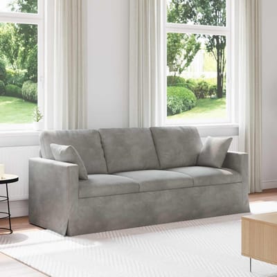 vidaXL - Bank - Lichtgrijs - 198 - x - 78 - x - 80 - cm - Fluweel