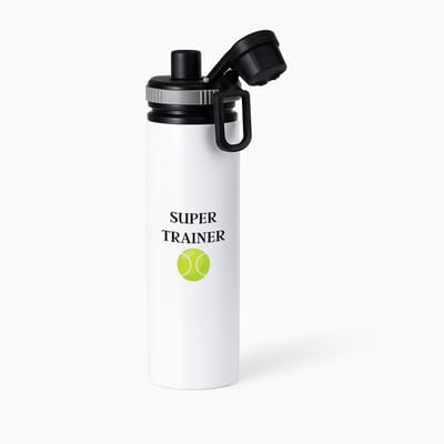 Hacebo® - Super trainer waterfles met draaidop grijs - Sport - coach - Tennisbal - Trainer - geschenk - verjaardag - love gift - water fles - 850ML