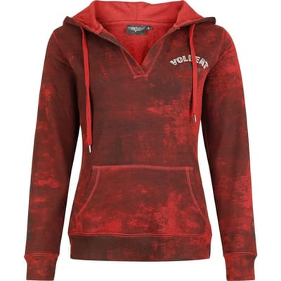 Volbeat Trui met capuchon - EMP Signature Collection - S tot XL - voor Vrouwen - donkerrood