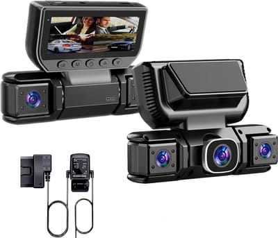 Dashcam voor auto - 4-kanaals dashcam voor - 1080P - 360° camera - 24/7 parkeerbewaking - met wifi, loopopname, nachtzicht -Gratis OBDII-hardwire