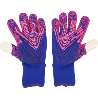 1 Paar Keepershandschoenen Voetbal Doelmanhandschoenen Latex Sterke Grip Ademend Comfortabel Sport Handschoenen voor Training Size 9 paars