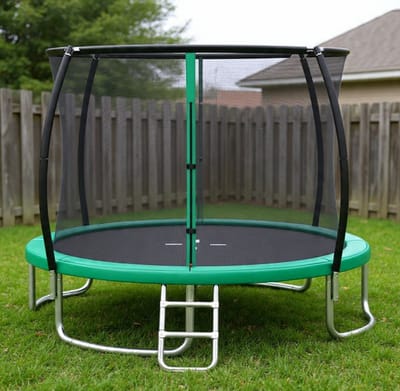 Trampoline voor Buiten 244 cm met Veiligheidsnet en Ladder – Recreatie Tuintrampoline met Verzinkt Metalen Frame, Antislip Ladder, Gebogen Poten en Hoog Elastisch Springdoek – voor Kinderen & Volwassenen – Urbanhome