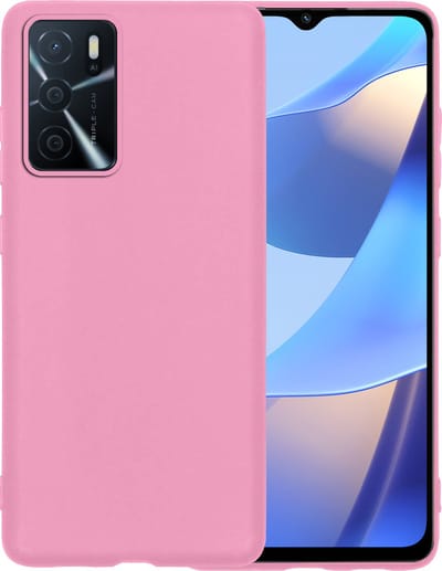 Hoesje - Geschikt voor OPPO A16s - Sterk & Shockproof - Siliconen Case - Hoes Cover - Telefoonhoes - Lichtroze