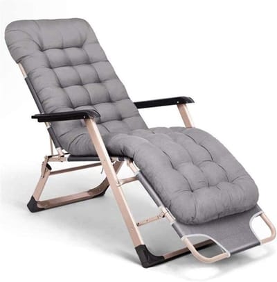 Opvouwbare Ligstoel - Relaxfauteuil Tuinstoel - Buiten Ontspannen - Verstelbare Posities - 92x66x92 cm - Grijs