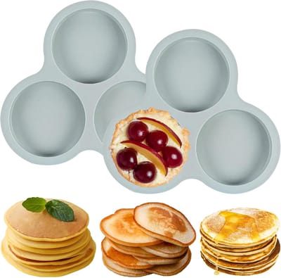 Oneay 2-delige set - Siliconen ovenvormen voor airfryers, antiaanbakvormen voor hamburgerbroodjes, ronde eiervormen voor ontbijtsandwiches, taarten en cakes