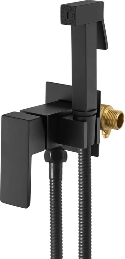 JGS ® Handmatige Zwarte Toiletdouche Met Verstelbare Waterdruk Voor Bidet En Toilet