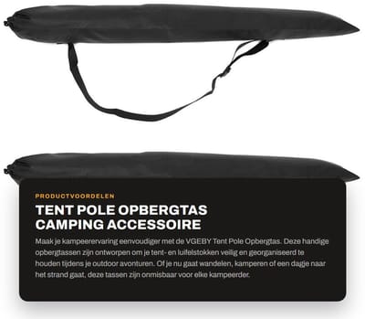 Dailygoods- Tentpole Opbergtas - 2 Stuks - Multifunctionele Draagbare Tas - 80x15cm - Geschikt voor Luifel Palen - Sterk en Duurzaam