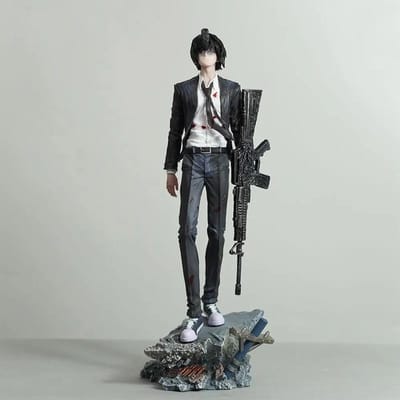 Anime Chainsaw Man Aki Hayakawa Gun Devil Vorm Figuur Verzamelfiguur Pvc Model Standbeeld Bureau Ornament Volwassen Anime Fans Cadeau gray