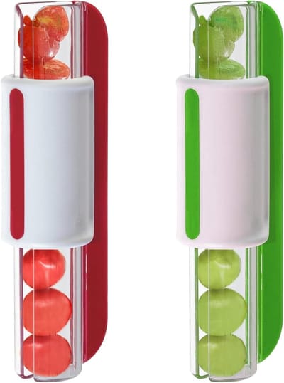 Set van 2 - Tomaten- en druivensnijder - Multifunctionele zachte fruitsnijder - Ideaal voor taartdecoratie en keukenaccessoires - Rood en groen