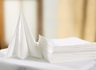 Stoffen Servetten - Mondservetten Damast - Elegante Tafeldekking - Satijnen Strepen - 50x50 cm - Wit