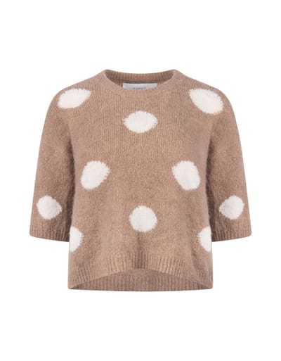 Nukus Lara Pullover Dots Pullovers Taupe Nkf03080