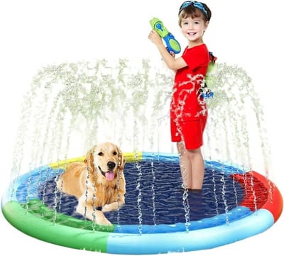 Waterspeelmat - Sproeimat - Zomerplezier buiten - Antislip ontwerp - 170 x 170 cm - Blauw
