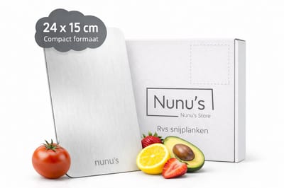 RVS Snijplank Klein – Compact Formaat voor Fruit & Snelle Snijtaken – Antibacterieel – Vaatwasserbestendig