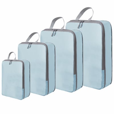 Kofferorganizerset - Bagage organizers - Reiscomfort maximaliseren - Waterdichte compressiezakken - 4 stuks - Blauw