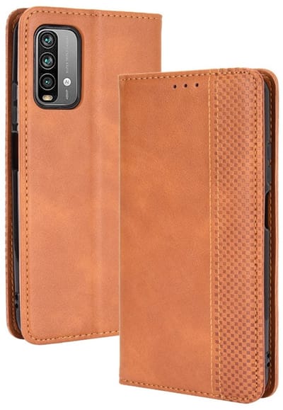 Coverup Hoesje - Geschikt voor Xiaomi Redmi 9T Hoesje - Coverup Vintage Style Book Case - Bruin