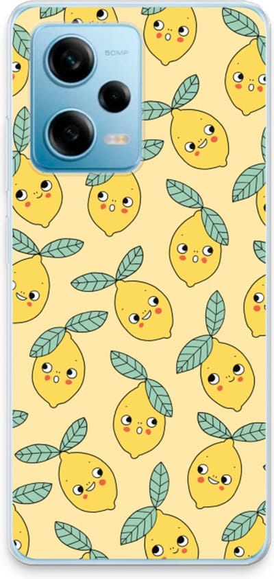 Case Company® - Hoesje geschikt voor Xiaomi Redmi Note 12 Pro 5G hoesje - Citroenen - Soft Cover Telefoonhoesje - Bescherming aan alle Kanten en Schermrand