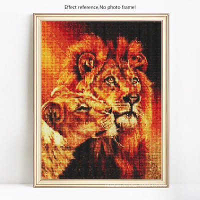 5D Diamant Schilderij Volle Boor Rond Dieren Diamant Mozaïek Leeuwen Afbeeldingen 20X30