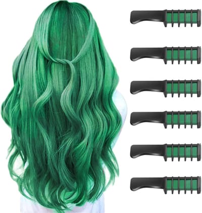 Tijdelijke haarkrijt voor kinderen, gekleurde haarlak voor feestjes, verjaardagscadeaus en cosplay, geschikt voor meisjes van 5-12 jaar (groen)