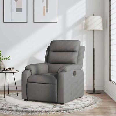 Relaxstoel stof - Fauteuil verstelbaar - Ontspannen lezen - Handmatige ligfunctie - 75 x 148 x 795 cm - Donkergrijs