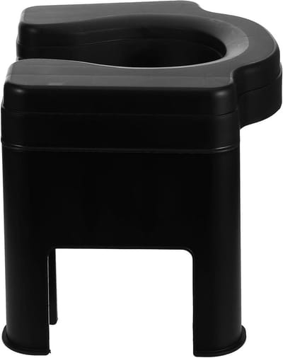 Toiletkruk - Hurkstoel Potje - Verbeter Houding - Veilig Antislip - 26.5 cm Hoog - Zwart