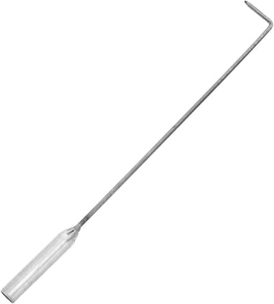 Open Vuurhaak - Vuurkorf Gereedschap - Kampvuur Onderhoud - Ergonomische Antislip Grip - 41 cm Lengte - Zilver