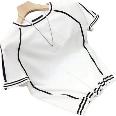 Zomer Heren T-shirt Korte Mouwen Gebreid Ronde Hals Effen Kleur Rekbaar Pullover Slim Fit Koelend Sport Top Casual Dagelijkse Kleding C M wit