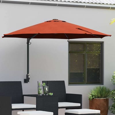 vidaXL - Tuinparasol - 248 - x - 248 - x - 148 - cm - Polyester - en - Staal - Terracotta