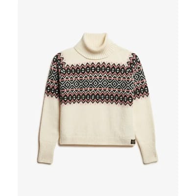 Superdry Coltrui met Fairisle-patroon Crème Grootte: 44